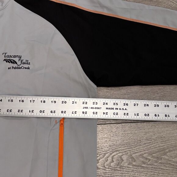 FootJoy Golf Jacket Mens Medium Gray Black Half Zip Windbreaker Athletic - Picture 6 of 8